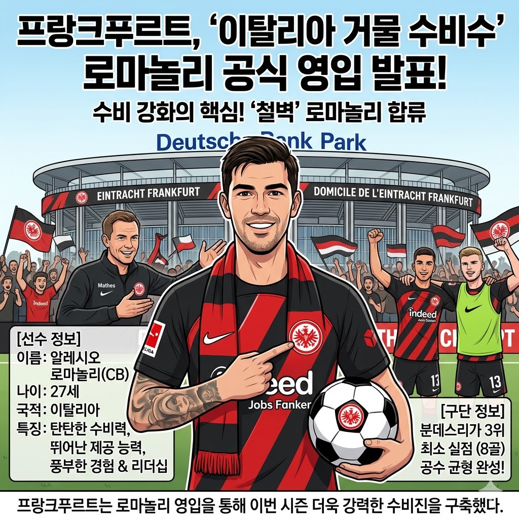 [철벽 보강] 프랑크푸르트, 로마뇰리 영입! 리그 선두